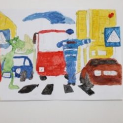 июль 2017: Рисунки наших подопечных деток-инвалидов ко дню ГИБДД